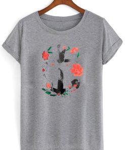 flower paint rose flower T shirt