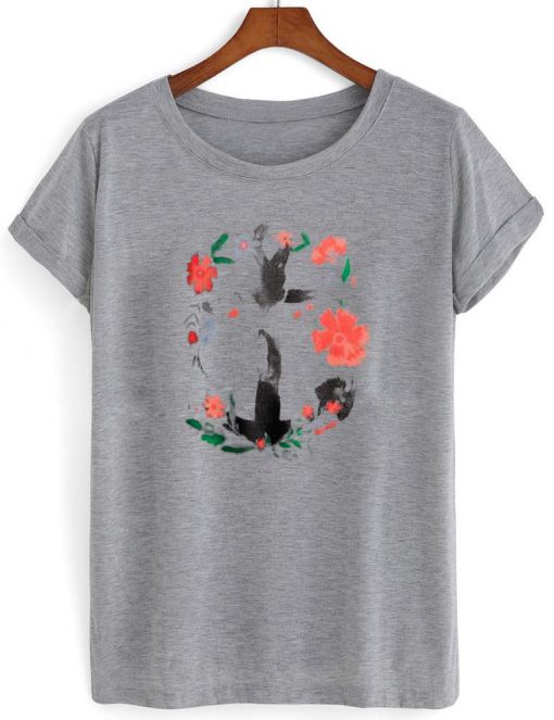 flower paint rose flower T shirt