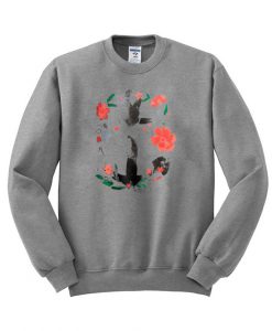 rose paint flower paint sweatshirt