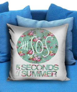 5SOS 5 Seconds of Summer Logo Floral Pillow case