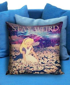 Alice in Wonderland Stay Weird Galaxy Pillow Case