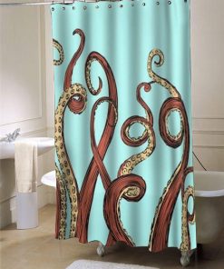 Aqua Octopus shower curtain customized design for home decor