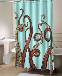 Aqua Octopus shower curtain customized design for home decor