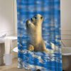 Baby polar bear shower curtain customized design for home decor