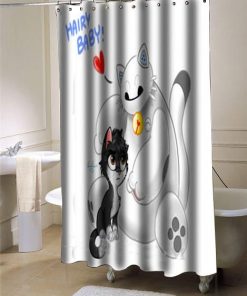 Baymax and hiro shower curtain customized design for home decor