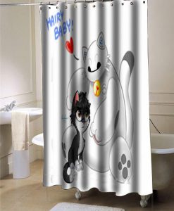 Baymax and hiro shower curtain customized design for home decor