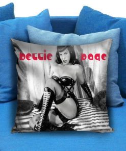 Bettie Page 1950's Pin Up Model Icon Thigh High Boots Pillow case
