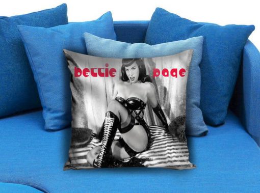 Bettie Page 1950's Pin Up Model Icon Thigh High Boots Pillow case