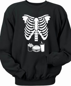 Burger Fries & Drink Skeleton Rib Cage sweatshirt