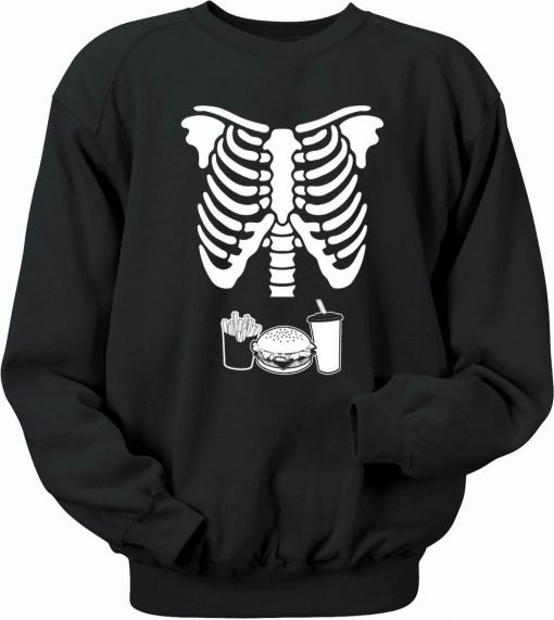 Burger Fries & Drink Skeleton Rib Cage sweatshirt