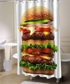 Burger food shower curtain customized design for home decor