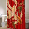 Kimono Tradisional Design Goldfish shower curtain customized design for home decor