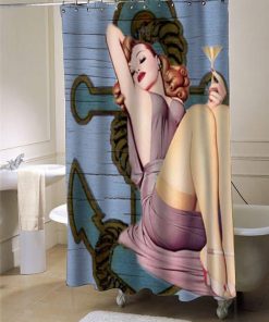 nautical bachelorette vintage anchor shower curtain customized design for home decor