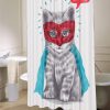 Cat Cute Super Kitty Animal Shower Curtain