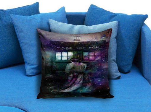 Dr Who Tardis Box in Galaxy Rainbow Box Pillow case