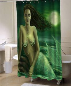 Green Mermaid shower curtain customized design for home decor