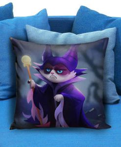 Grumpy cat as Maleficent disney Pillow case