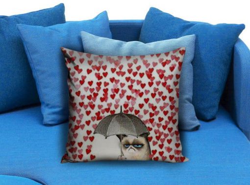 Grumpy cats heart Love Pillow Case
