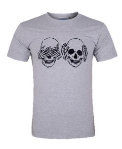 Hear see no evil skull tshirt