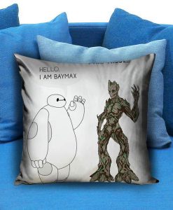 Hello i am baymax i am groot Pillow Case
