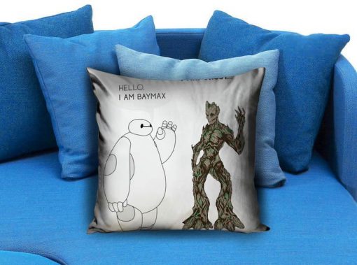 Hello i am baymax i am groot Pillow Case