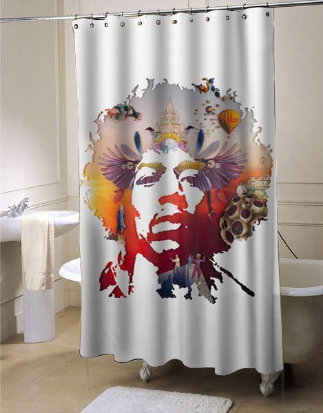 Jimi Hendrix Voodoo Child Purple Haze, Pop Art Shower Curtain