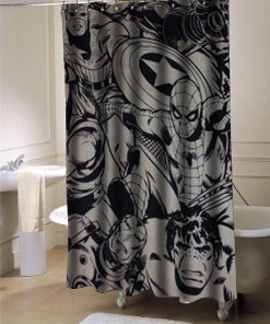 Marvel Super Heroes comics shower curtain customized design for home decor