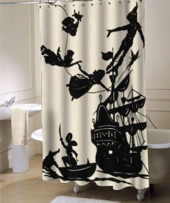 Peter Pan Flying Silhouette shower curtain customized design for home decor