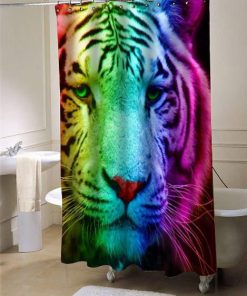 Rainbow Tiger shower curtain customized design for home decor
