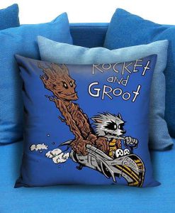 Rocket Groot Like As Calvin and Hobbes Pillow Case