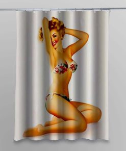 Sexy Pin Up Retro Vintage Girl shower curtain customized design for home decor