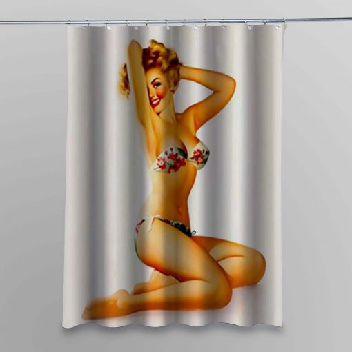 Sexy Pin Up Retro Vintage Girl shower curtain customized design for home decor