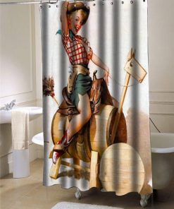Sexy Retro Pinup Girl shower curtain customized design for home decor
