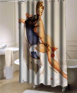 Sexy retro vintage pin up girl shower curtain customized design for home decor