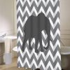 Cute Gray Chevron Elephant Bathroom  shower curtain customized design for home decor