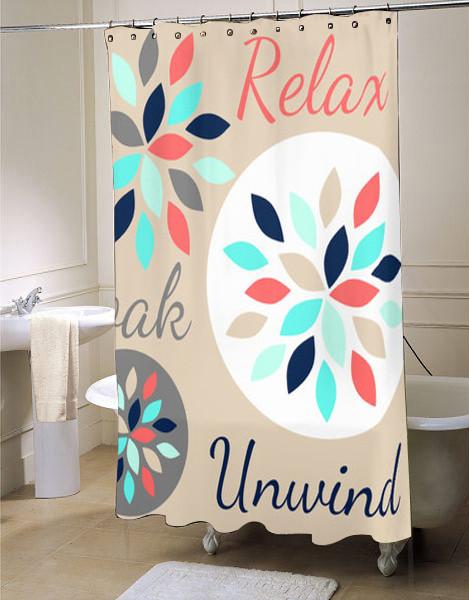 Relax Soak shower curtain customized design for home decor