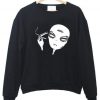 Smoke Art Alien Face Black Sweatshirt