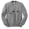 Smoke Art Alien Face Grey Sweatshirt