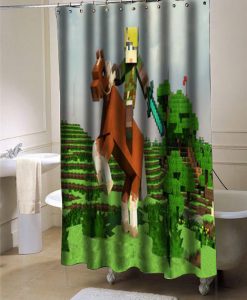 The legend of Zelda Creeper minecraft shower curtain customized design for home decor