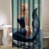 Trampy mermaid shower curtain customized design for home decor