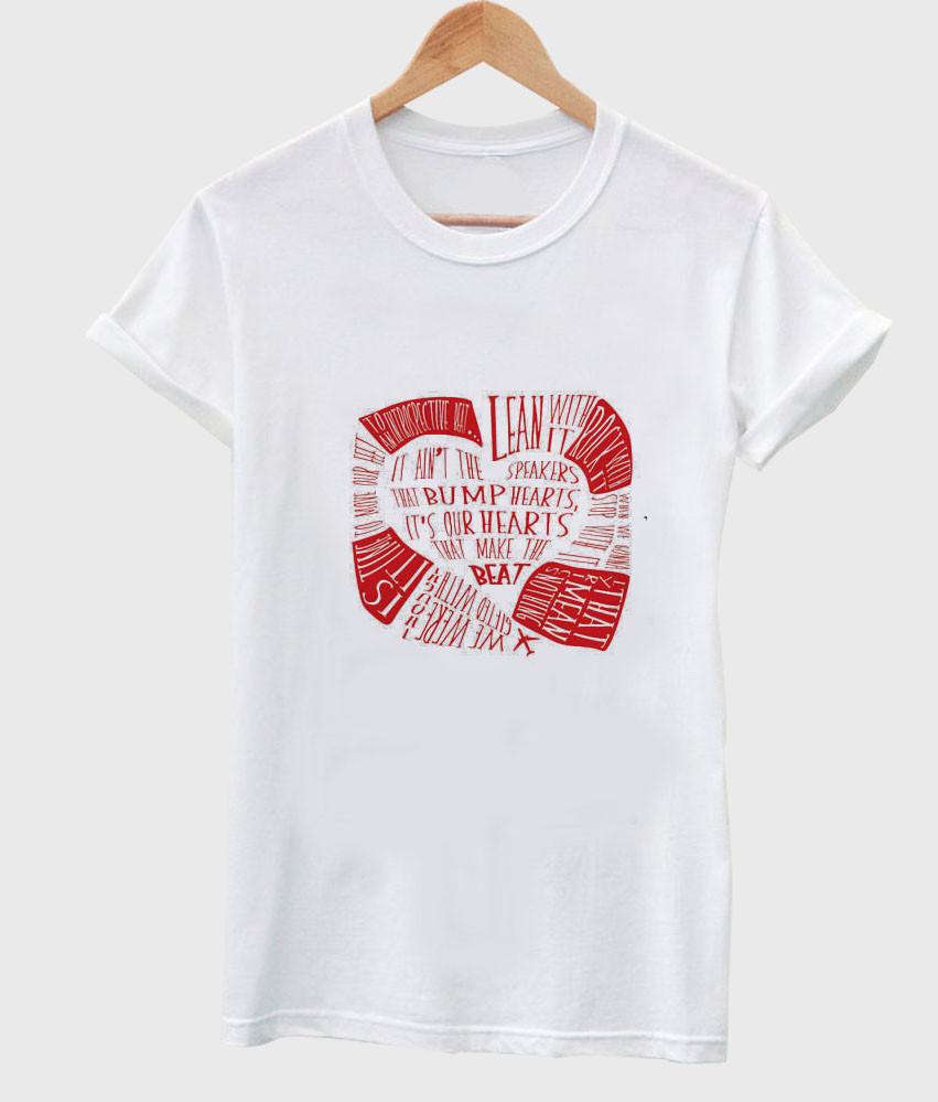 Twenty One Pilots Holding on to you red on white design T shirt