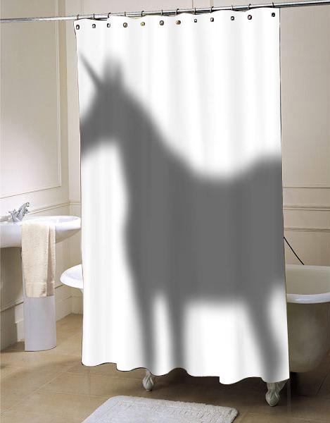 Unicorn In The Shower Curtain Shadow, Shadow Shower Curtain