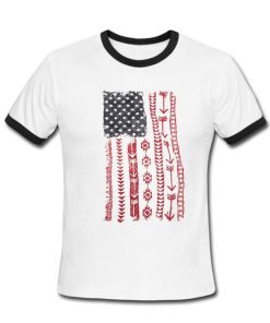Usa Flag Tsirt Ringer