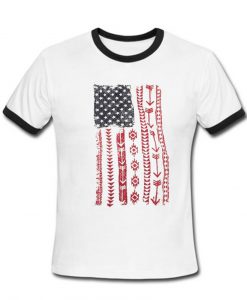 Usa Flag Tsirt Ringer