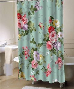 Vintage flower shower curtain customized design for home decor