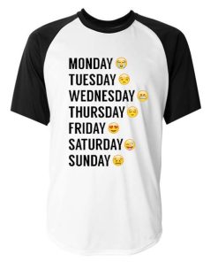 Week Emoji Raglan Tshirt