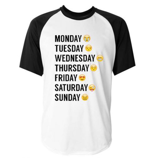 Week Emoji Raglan Tshirt