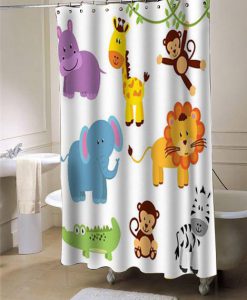 Zoo Animals Clipart Clip Art shower curtain customized design for home decor