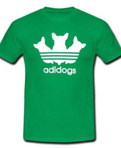 adidogs funny parody tshirt Forest Green