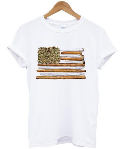 american flag blunt T shirt